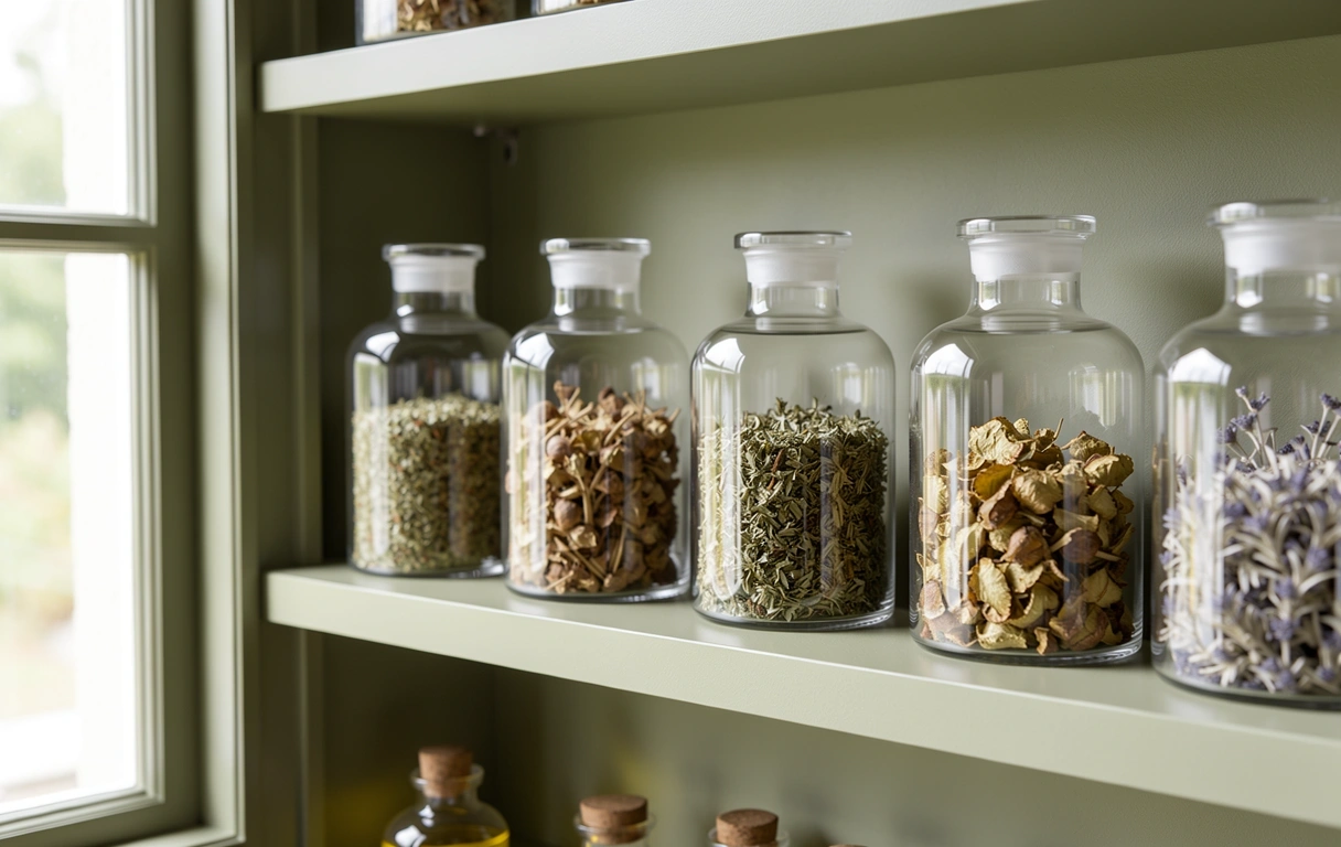 Naturliga ingredienser i mjukt ljus